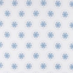 Blue Snowflakes on White Anti Pill Fleece Fabric