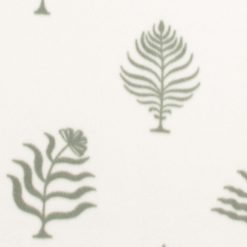 Green Foliage On Cream Blizzard Prints Fleece Fabric