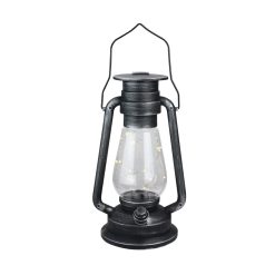 Northlight 12 Silver Black Traditional Lantern with Micro Lights