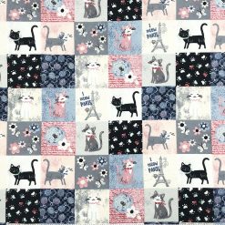 I Meow Paris Block Super Snuggle Flannel Fabric