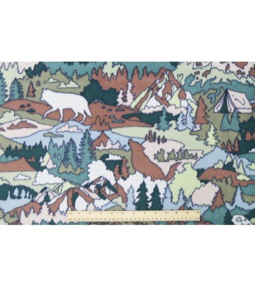 Sketched Landscape Anti Pill Fleece Fabric - Image 4