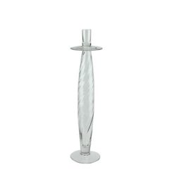 Northlight 17.5 Transparent Swirled Glass Taper Candle Holder
