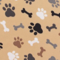 Blizzard Fleece Fabric Neutral Paws and Bones
