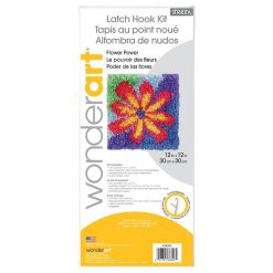 Shaggy Latch Hook Kit 12X12 Flower Power