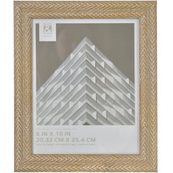 8 x 10 Natural Textured Herringbone Tabletop Picture Frame by Place   Time