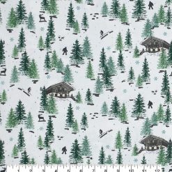 Scenic Ski Slope Super Snuggle Flannel Fabric