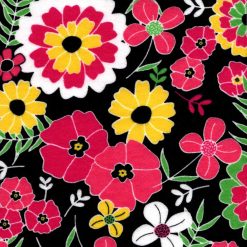 Large Floral Bright Pink Yellow Super Snuggle Flannel Fabric