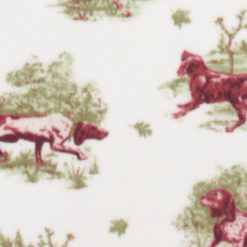 Dogs in the Leaves on White Anti Pill Fleece Fabric