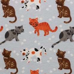 Tabby Cats On Blue Super Snuggle Flannel Fabric
