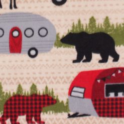 Retro Camper Wilderness Anti Pill Fleece Fabric