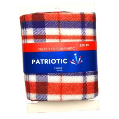 3yd Patriotic Red Patriotic Plaid Precut Cotton Fabric