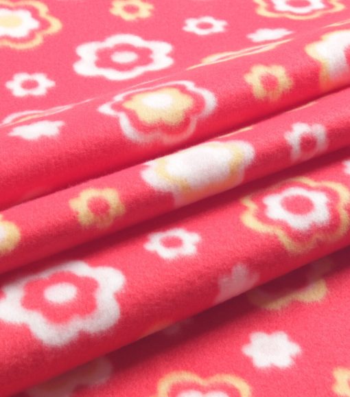 Red Flowers Blizzard Fleece Fabric - Image 3