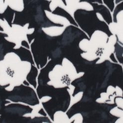 Sketched Floral on Black Anti Pill Plush Fleece Fabric