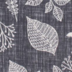 Sketched Leaves on Gray Anti Pill Plush Fleece Fabric