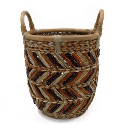 10 Chevron Seagrass   Rattan Woven Basket by Place   Time