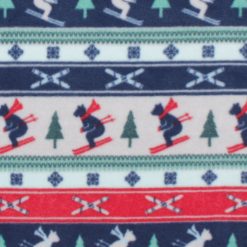 Blue   Red Polar Bear Fair Isle Anti Pill Fleece Fabric