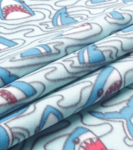 Sharks Underwater Blizzard Prints Fleece Fabric - Image 3