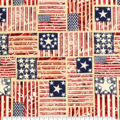 Americana Flags Super Snuggle Flannel Fabric
