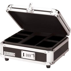 Vaultz Black   Chrome Plastic Locking Cash Box With Handle