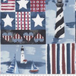 Patriotic Beachside 43  Patriotic Cotton Fabric