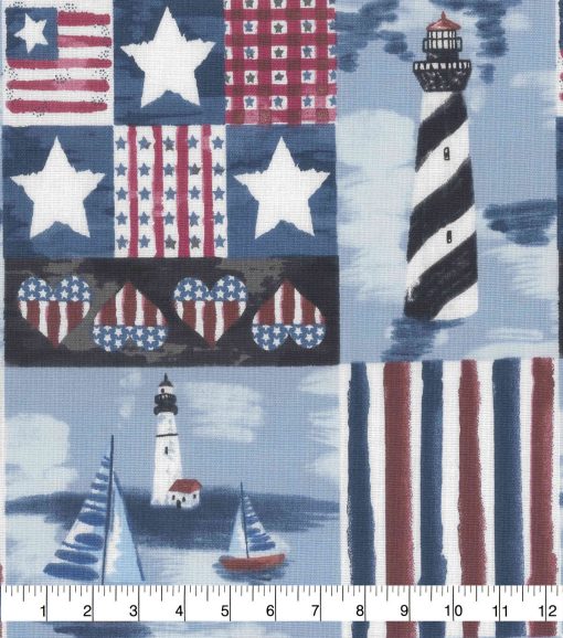 Patriotic Beachside 43  Patriotic Cotton Fabric