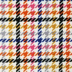 Rainbow Houndstooth Anti Pill Fleece Fabric