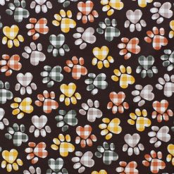 Fall Buffalo Check Paws Novelty Cotton Fabric