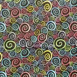 Multicolor Swirls Quilt Glitter Cotton Fabric by Keepsake Calico
