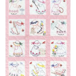 Jack Dempsey 9 Girls Stamped Nursery Quilt Blocks 12ct
