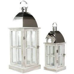 Northlight 2ct Antique Wood Candle Lanterns