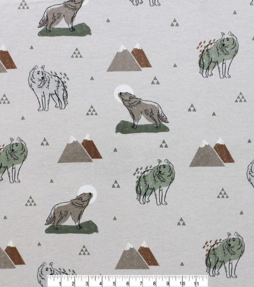 Super Snuggle Mountain Wolf Flannel Fabric - Image 2