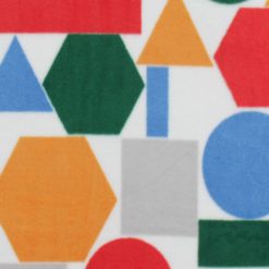 Primary Geometric Shapes on Gray Anti Pill Fleece Fabric by POP!