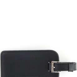 Leather Luggage Tag with Silver Hardware