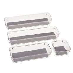 Simplify 4ct Clear Multipurpose Drawer Organizers