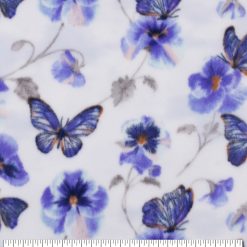 Purple Butterflies   Floral Anti Pill Fleece Fabric