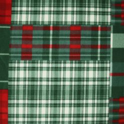 Green   Red Plaid Patches Anti Pill Fleece Fabric