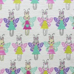 Multi Color Bunny With Wings Super Snuggle Flannel Fabric
