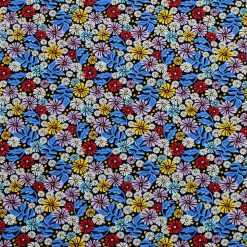 Mod Floral on Black Super Snuggle Flannel Fabric