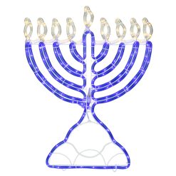 Northlight 23 Clear   Blue 150ct LED Hanukkah Menorah Rope Lights