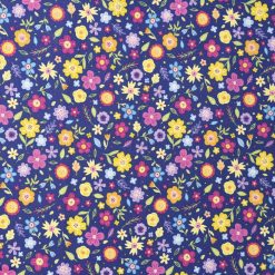 Bright Floral on Blue Cotton Fabric by Keepsake Calico