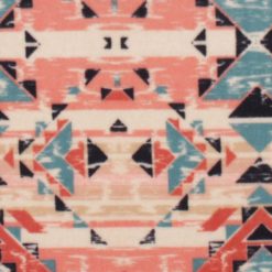 Orange   Teal Aztec Anti Pill Plush Fleece Fabric