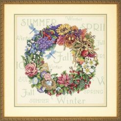 Dimensions 14 Wreath of All Seasons Counted Cross Stitch Kit