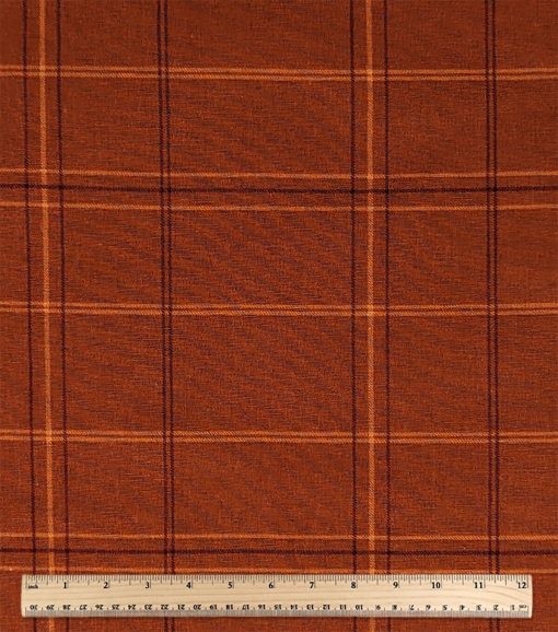 Orange Plaid Cotton Fabric - Image 2