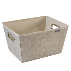 Simplify 13 Faux Jute Grommet Storage Bin With Handles
