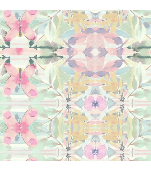 RoomMates Wallpaper Pink Synchronized Floral