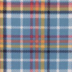 Rainbow Plaid On Aqua Blizzard Fleece Fabric