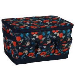 Everything Mary 8.5 x 8 Floral on Navy Craft Organizer With Lid