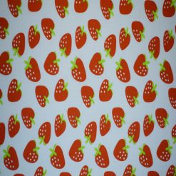 Strawberries on White Quilt Cotton Fabric by Quilter s Showcase
