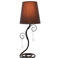 All The Rages Vine Table Lamp with Fabric Shade and Hanging Crystals
