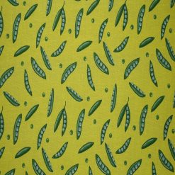 Garden Pea Pods on Yellow Cotton Fabric by Quilter s Showcase